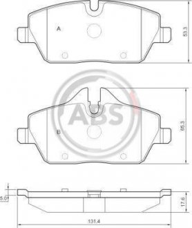 Комплект тормозных колодок, дисковый тормоз A.B.S. 37434 (фото 1)