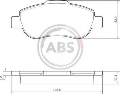 Комплект тормозных колодок, дисковый тормоз A.B.S. 37439 (фото 1)