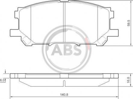 Тормозные колодки перед. Lexus RX 03-08 (sumitomo) A.B.S. 37458