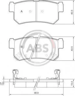 Гальмівні колодки, дискове гальмо (набір) A.B.S. 37460