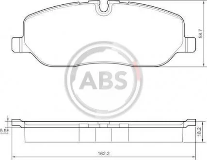 Гальмівні колодки, дискове гальмо (набір) A.B.S. 37501