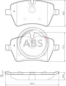 Тормозные колодки, дисковый тормоз (набор) A.B.S. 37535 (фото 1)