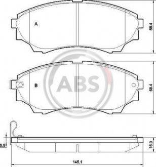 Тормозные колодки, дисковый тормоз (набор) A.B.S. 37540