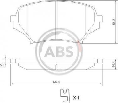 Тормозные колодки, дисковый тормоз (набор) A.B.S. 37549