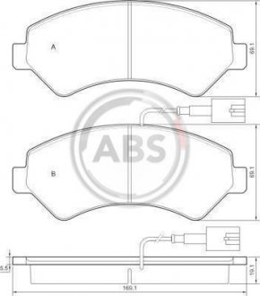Комплект тормозных колодок, дисковый тормоз A.B.S. 37576