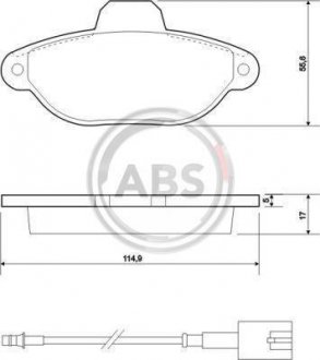 Комплект тормозных колодок, дисковый тормоз A.B.S. 37595 (фото 1)