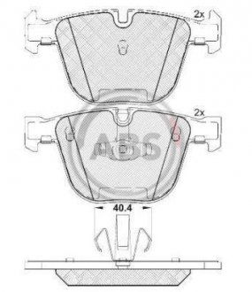 Комплект тормозных колодок, дисковый тормоз A.B.S. 37704 (фото 1)