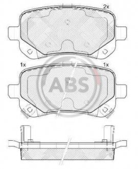 Тормозные колодки, дисковый тормоз (набор) A.B.S. 37733