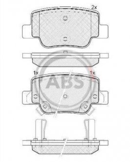 Комплект тормозных колодок, дисковый тормоз A.B.S. 37735 (фото 1)