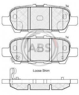 Комплект тормозных колодок, дисковый тормоз A.B.S. 37745 (фото 1)