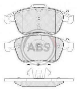 Комплект тормозных колодок, дисковый тормоз A.B.S. 37749