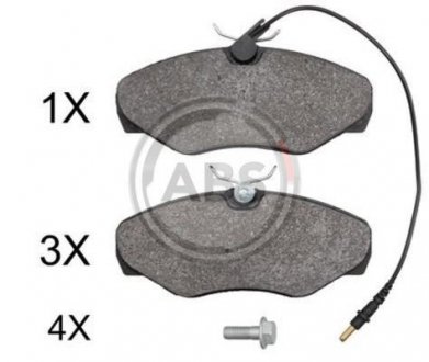 Гальмівні колодки, дискове гальмо (набір) A.B.S. 37874