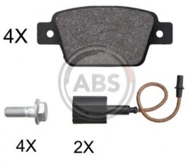 Комплект гальмівних колодок, дискове гальмо A.B.S. 37928