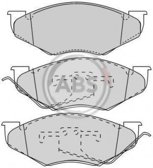Тормозные колодки, дисковый тормоз (набор) A.B.S. 38416 (фото 1)