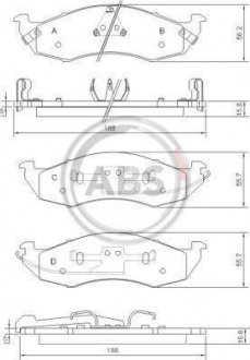 Гальмівні колодки, дискове гальмо (набір) A.B.S. 38576