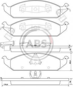 Гальмівні колодки, дискове гальмо (набір) A.B.S. 38650