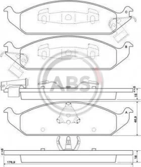 Гальмівні колодки, дискове гальмо (набір) A.B.S. 38650