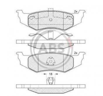 Тормозные колодки, дисковый тормоз (набор) A.B.S. 38759 (фото 1)