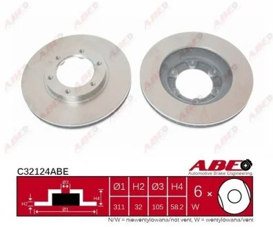 Диск тормозной ABE C32124ABE