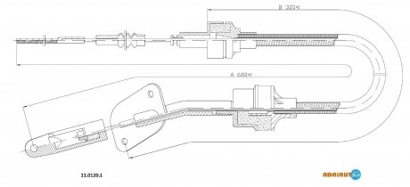 FIAT Трос сцепления Fiorino -DS 97- (678/220) ADRIAUTO 11.0120.1