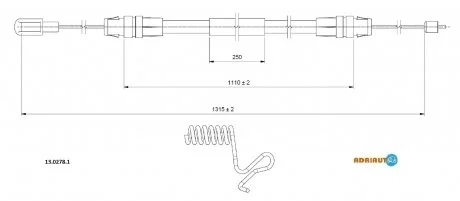 Трос гальмівний Ford Transit 2006 ADRIAUTO 13.0278.1