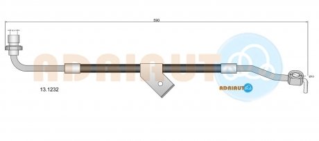 FORD Шланг тормозной передн. прав. Transit 86- ADRIAUTO 13.1232 (фото 1)