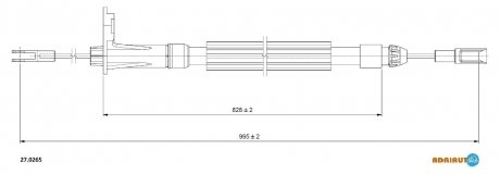 Трос ручного гальма ADRIAUTO 270265 (фото 1)
