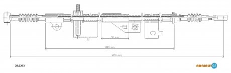 Трос ручного гальма ADRIAUTO 28.0293 (фото 1)
