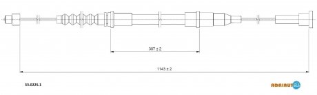 Тросик стояночного тормоза ADRIAUTO 33.0225.1 (фото 1)