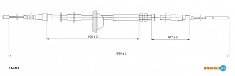 Трос ручного тормоза ADRIAUTO 430212 (фото 1)