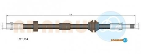 VOLVO Шланг торм. пер. C70/S40/V50 04- (15" диск) ADRIAUTO 57.1234