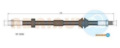 VOLVO Шланг торм. пер. C70/S40/V50 04- (16" диск) ADRIAUTO 57.1235