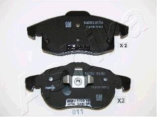 Комплект тормозных колодок, дисковый тормоз ASHIKA 50-00-011 (фото 1)