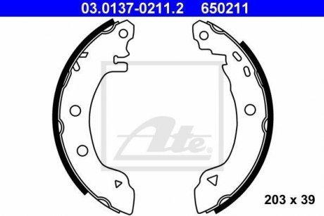 Гальмівні колодки (набір) ATE 03.0137-0211.2