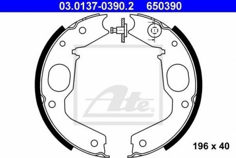 Тормозные колодки ручного тормоза ATE 03013703902 (фото 1)