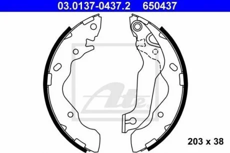 Комплект тормозных колодок ATE 03.0137-0437.2
