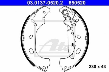 Колодки тормозные OPEL ASTRA H 04-10 ATE 03.0137-0520.2 (фото 1)