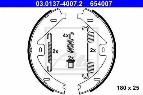 Гальмівні колодки ручного гальма ATE 03.0137-4007.2