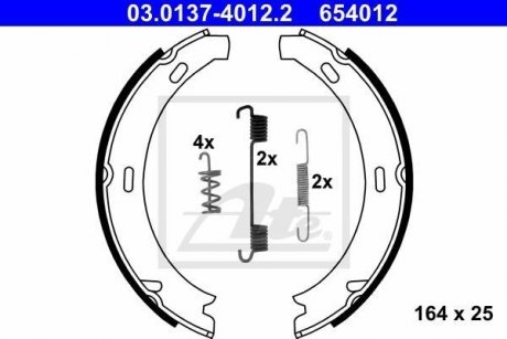 Комплект тормозных колодок, стояночная тормозная система ATE 03013740122 (фото 1)