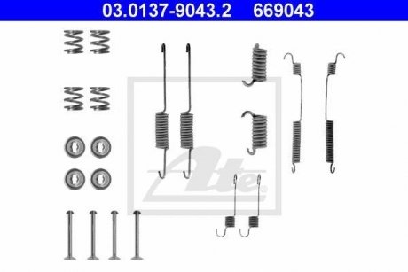 Монтажний набір гальмівних колодок ATE 03013790432 (фото 1)