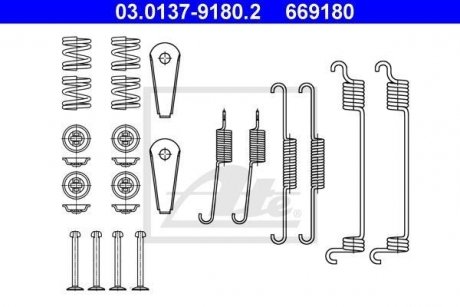 Монтажний набір гальмівних колодок ATE 03013791802
