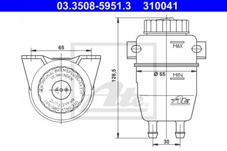 Компенсационный бак, тормозная жидкость ATE 03350859513