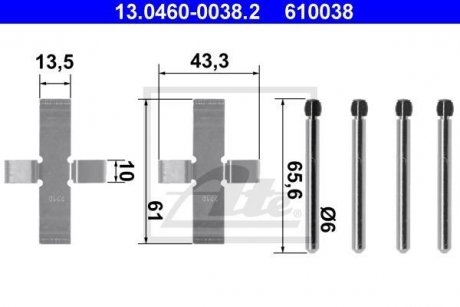 √альм≥вн≥ колодки (монтажний наб≥р) ATE 13046000382