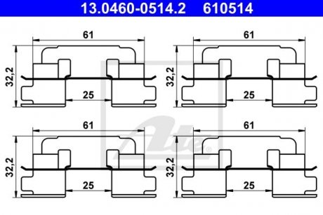 ZESTAW MONT.KLOCKOW HAM.PRZOD ATE 13.0460-0514.2