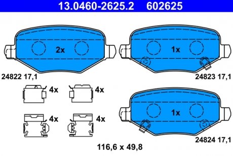 KLOCKI HAM.PRZOD ATE 13.0460-2625.2