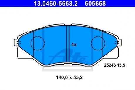 KLOCKI HAM. TOYOTA P. HI-LUX 2,5 D-4D 08-15 ATE 13046056682