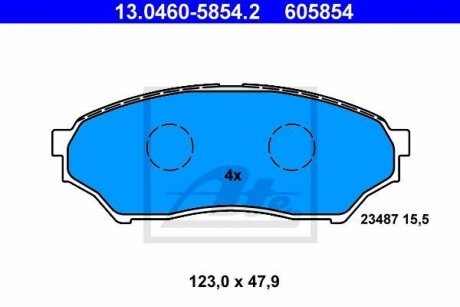 Комплект тормозных колодок, дисковый тормоз ATE 13.0460-5854.2