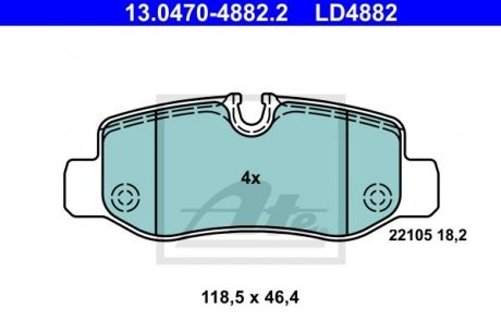 Комплект тормозных колодок ATE 13.0470-4882.2