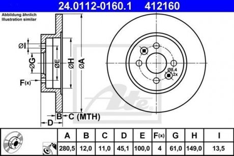 Гальмівний диск ATE 24.0112-0160.1 (фото 1)