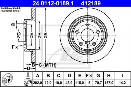 Тормозной диск ATE 24.0112-0189.1 (фото 1)